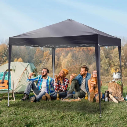 Tente pliante 10x10, portable pour extérieur, camping, patio, fêtes, gazebo EZ Up avec sac de transport (gris)