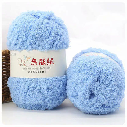 Fil Chenille doux et fin en velours de corail, 50g/paquet, fils de serviette pour tricoter, fil au Crochet, tricot à la main, poupées de bricolage