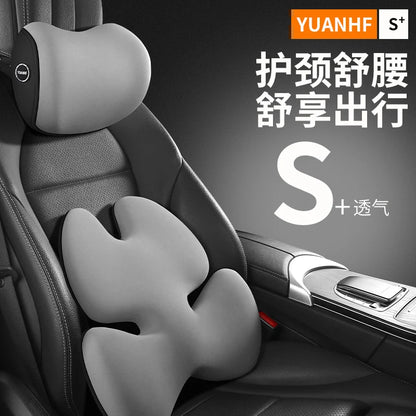 Appui-tête de voiture, oreiller de cou, oreiller de siège de voiture, coussin de taille universel en coton à mémoire de forme