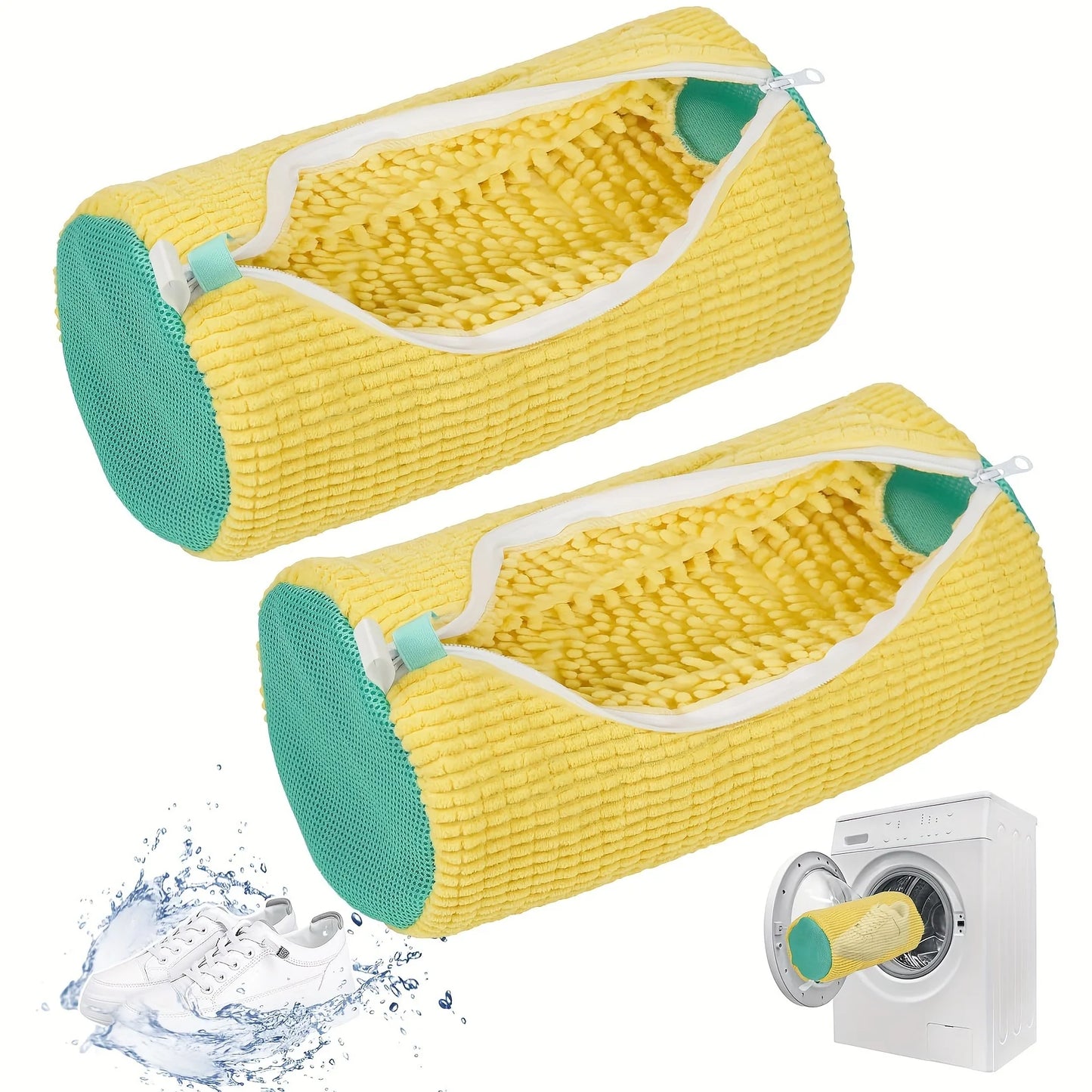 Sac à chaussures à fermeture éclair - sac de lavage de chaussures robuste pour lave-linge et sèche-linge, sac de lavage ovale, adapté aux chaussures de sport