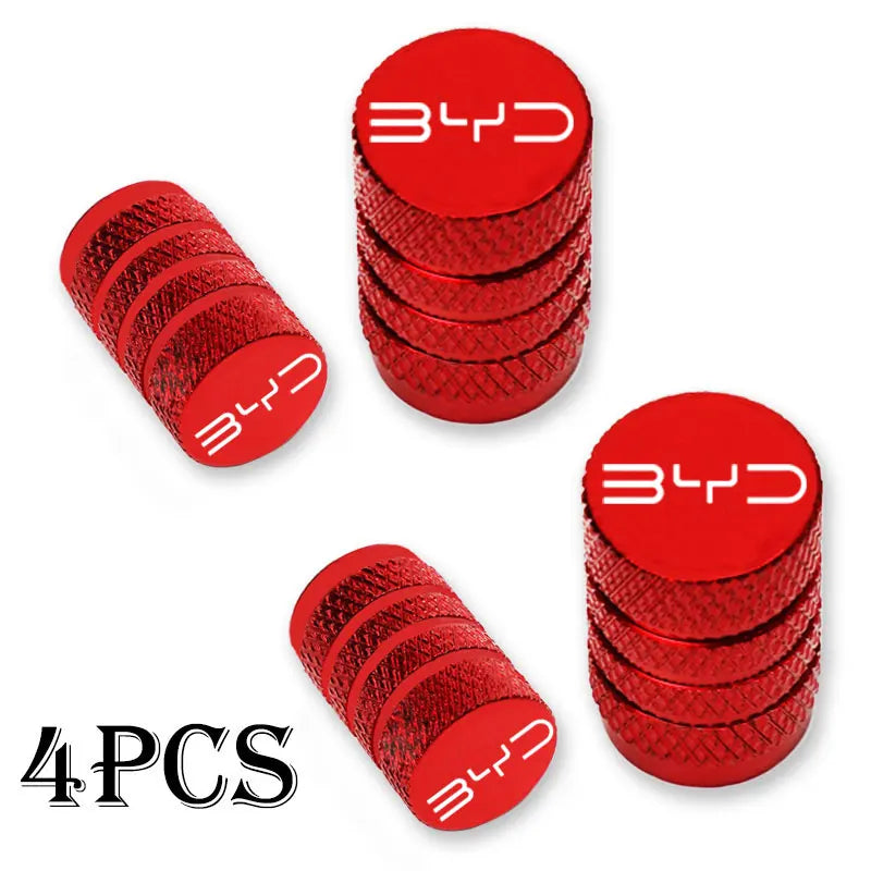 Couvercle de bouchon de Valve de pneu de roue de voiture en aluminium, accessoires de voiture, 4 pièces, pour BYD Atto 3 Act 3 Tang F3 E6 Dmi Yuan Song plus EV2022 2023