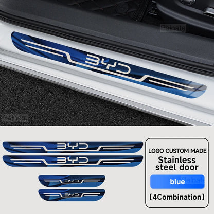 Plaque de seuil de porte de voiture en acier inoxydable, pour BYD Atto 3 Dolphin Seal Tang F3 Dmi Song Yuan EV 2023 2024 Atto 4, accessoires de voiture