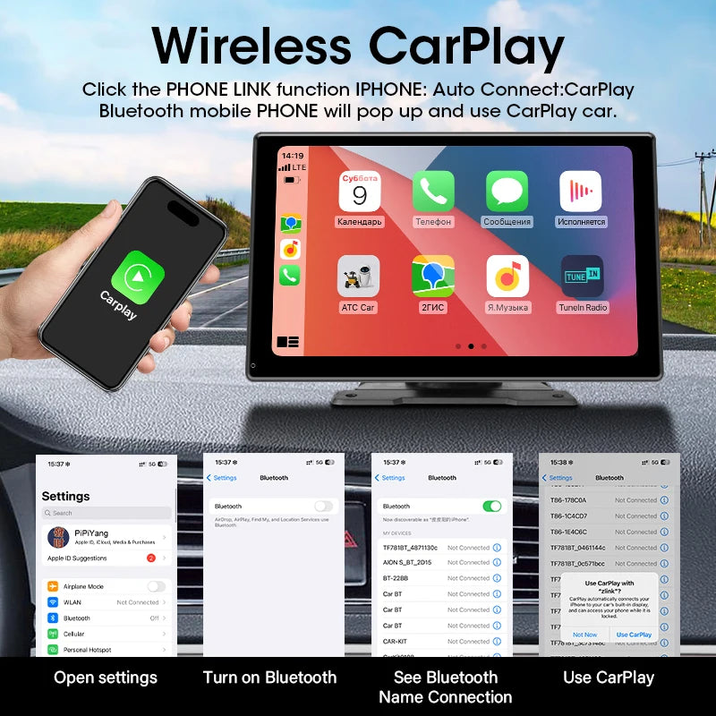 JMCQ 7/10 pouces Carplay voiture écran intelligent lecteur vidéo multimédia sans fil Carplay Android Auto autoradio pour Apple Android stéréo