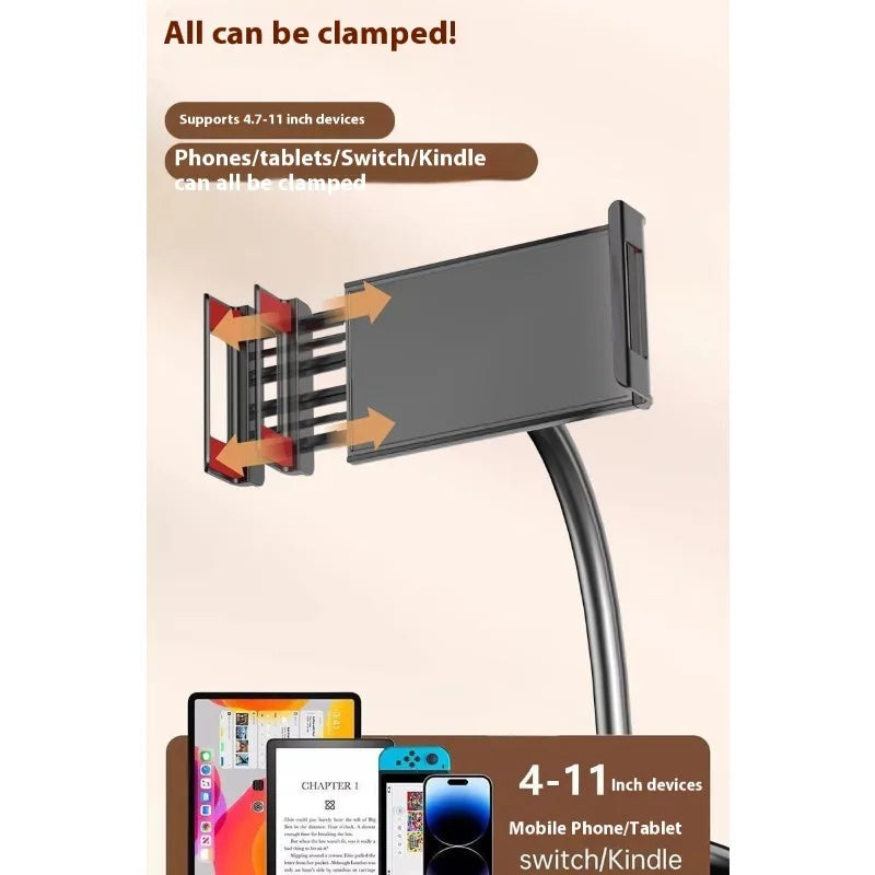 Support de téléphone universel réglable pour lit, support de tablette, montage sur lit, enregistrement vidéo, Streaming en direct, mains libres, regarder des films