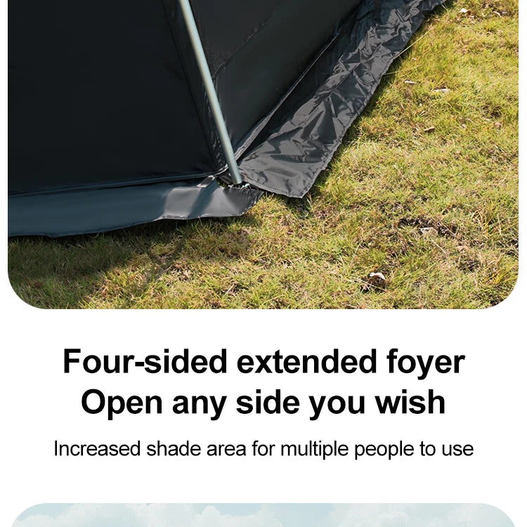 Tente de camping instantanée octogonale Sonuto, grande tente familiale avec structure en aluminium, résistante au vent et à l'eau, abri solaire pour la plage