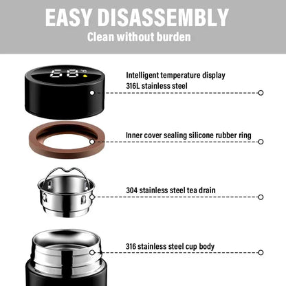 Nouvelle bouteille Thermos intelligente de voiture avec affichage de la température tasse à café pour BYD Atto 3 EV F3 E6 Dmi chanson F0 Qin Pro Yuan Plus Han Tang