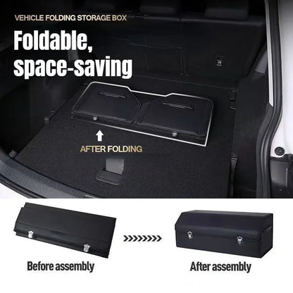Organisateur de coffre de voiture et rangement Suv, coffre pliable en Faux cuir, multi-compartiments réglable, boîte de rangement d'épicerie automatique