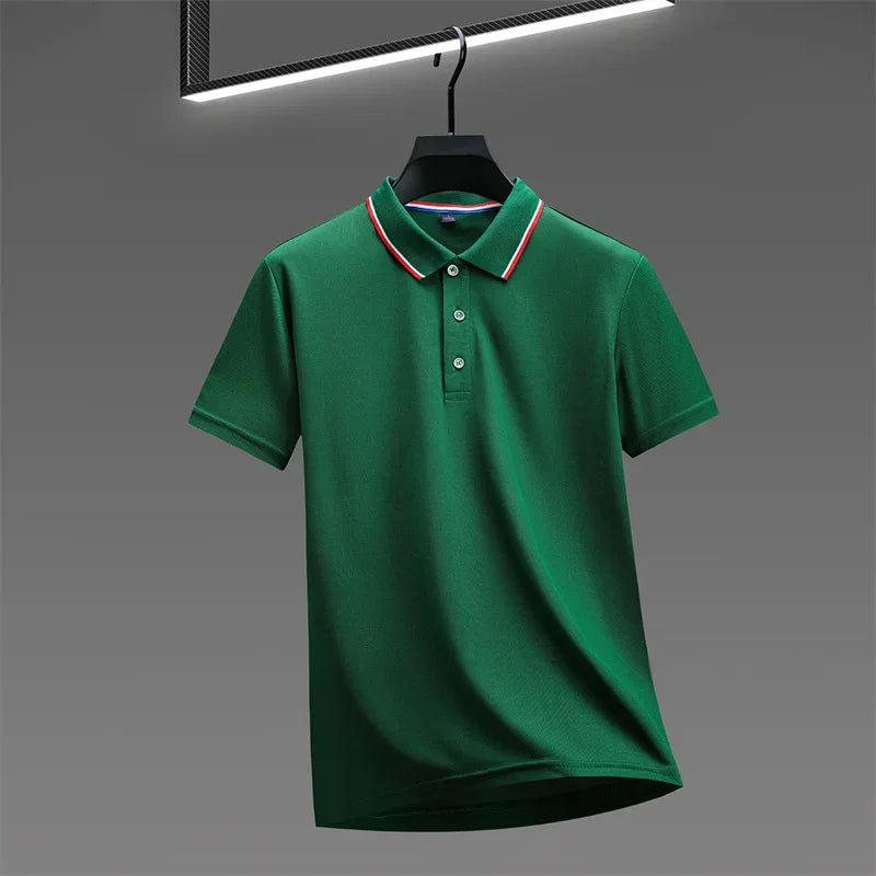 Polo décontracté à manches courtes pour hommes, couleur unie, haut polyvalent, à la mode et confortable, nouvelle collection été 2025