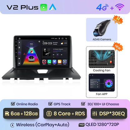 Junsun-V1 AI Voice Wireless CarPlay Android Auto Radio, KIT Rods 2007, 2008, 2009, 2010-2016, 4G, Système intelligent de voiture, GPS