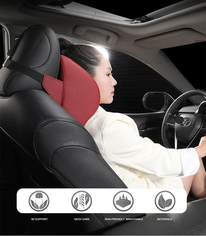 Coussin de nuque et support lombaire en mousse à mémoire de forme pour voiture, soulage le cou et le bas du dos, facile à installer, disponible en plusieurs couleurs