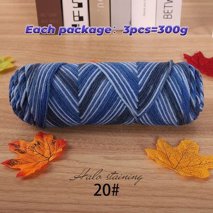Pull auto-tissé en coton au lait teint à 5 brins, écharpe, couverture moyenne épaisse, fil au Crochet tissé fait à la main, 300g