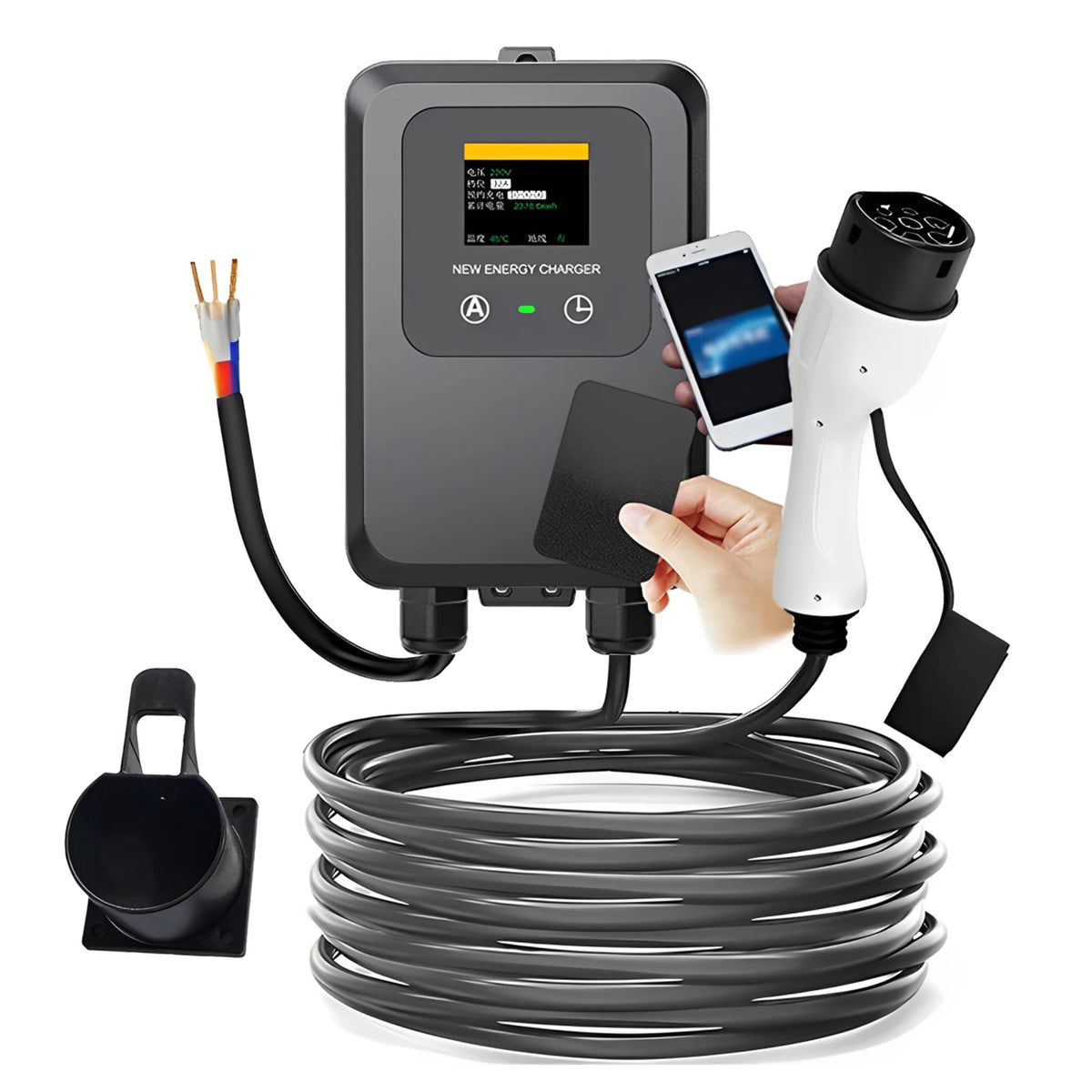Nouveau EV Wallbox 5M 7KW 32A Station de Charge voiture maison EV Wallbox voiture électrique EV Wallbox avec 5M câble Charge par carte/Charge maintenant