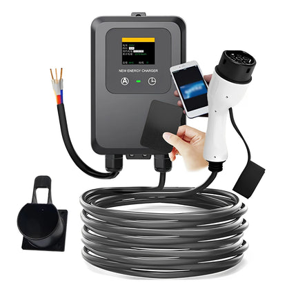 Nouveau EV Wallbox 5M 7KW 32A Station de Charge voiture maison EV Wallbox voiture électrique EV Wallbox avec 5M câble Charge par carte/Charge maintenant