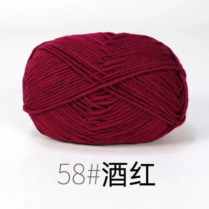 Fil de Lanas teint en coton au lait, 86 couleurs, 4 plis, pour bébé, chapeau, écharpe, pull, poupées, artisanat fait à la main
