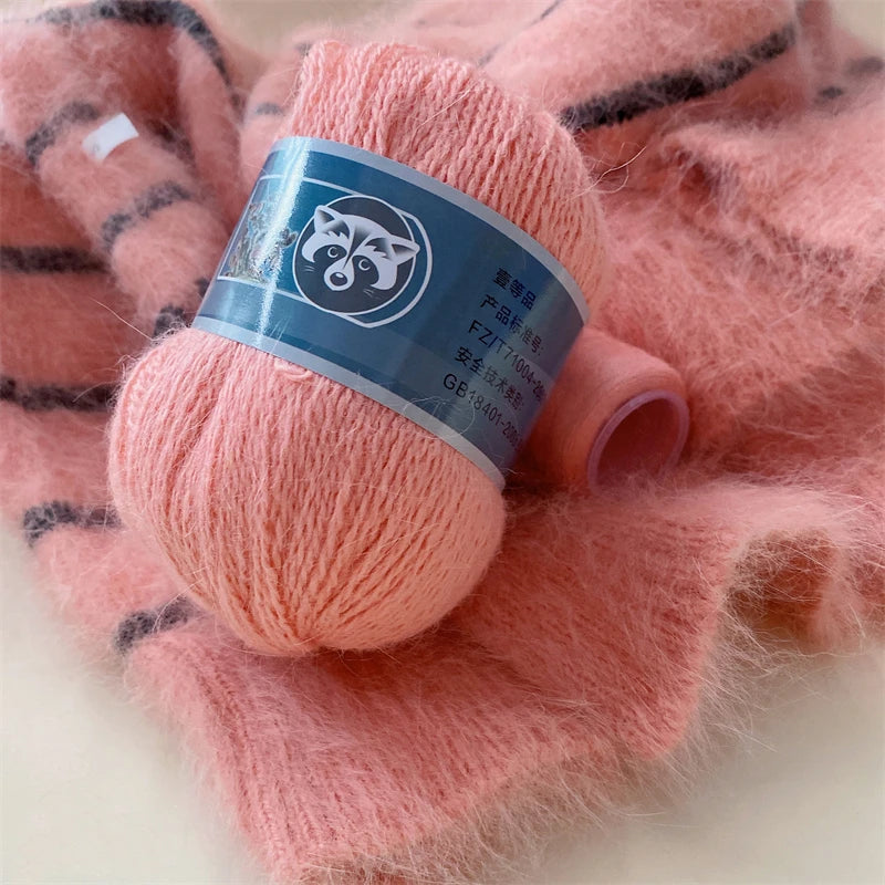 Fil de fourrure de vison pour fils pour tricoter et Crochet, fil de t-shirt en dentelle à 2 plis pour tricoter à la main, couture, 1 écheveau 340 M 50 + 20g