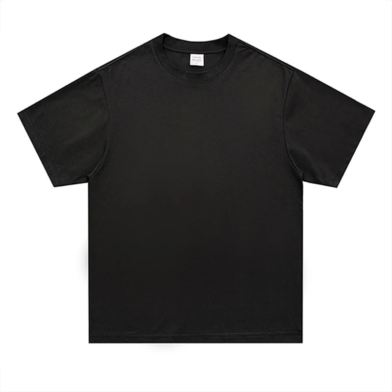 T-shirts surdimensionnés hommes coton demi manches col rond basique t-shirt chemises amples décontracté Streetwear col rond T-shirts pour hommes