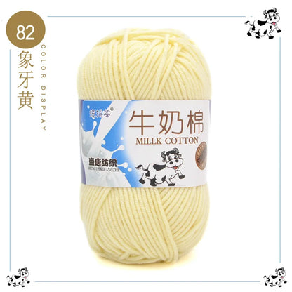 Fil à tricoter en coton au lait, 5 brins, 50g, pour bricolage de sacs de poupée, fil, écharpe, chaussettes