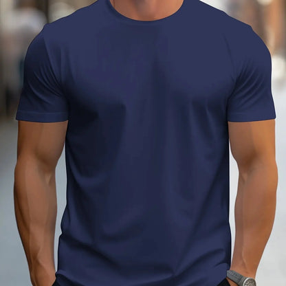 T-Shirt à manches courtes et col rond, couleur unie, à la mode, haut ajusté pour hommes et femmes, en Fiber de Polyester, longueur courte