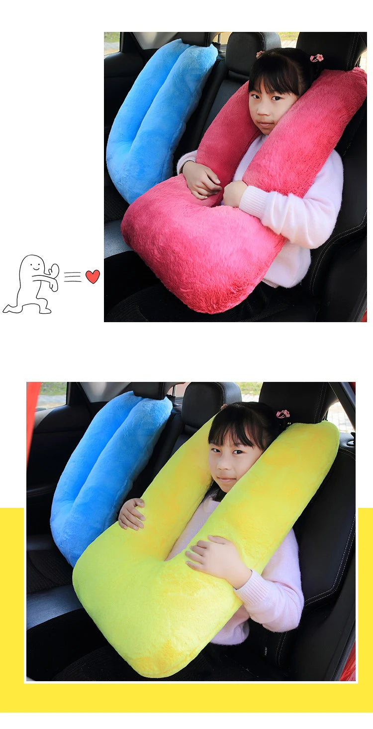 Oreiller de voiture ceintures de sécurité oreillers couverture voiture enfants voyage oreillers de couchage ceinture de sécurité automatique coussin en peluche épaulière Animal mignon