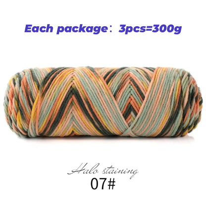 Pull auto-tissé en coton au lait teint à 5 brins, écharpe, couverture moyenne épaisse, fil au Crochet tissé fait à la main, 300g