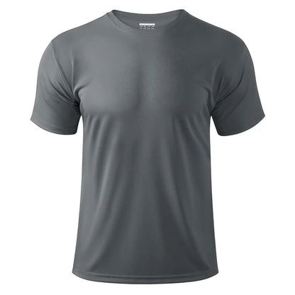 TACVASEN UPF 50 + UV chemise hommes col rond manches courtes basique été t-shirt style décontracté salle de sport Fitness course natation séchage rapide t-shirt hauts