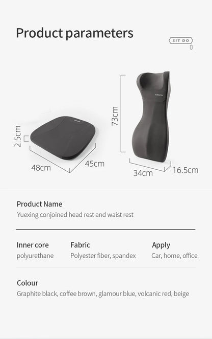 LIVICHEPIN appui-tête de voiture Protection de la taille coussin de dossier de siège de voiture coussin lombaire automatique soutien de la taille coussin de taille intégré