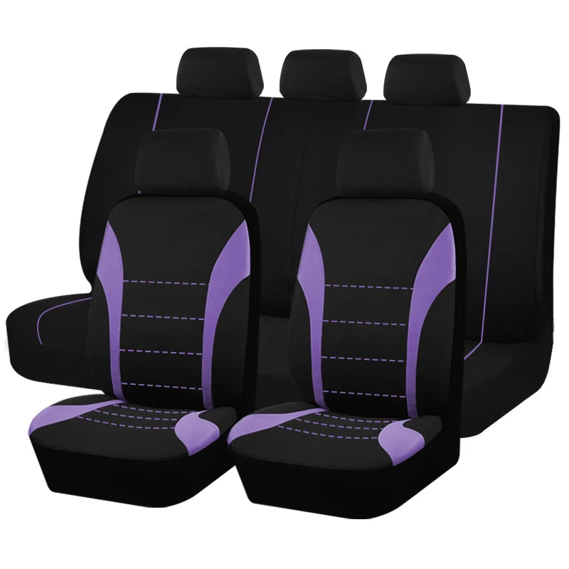 Housses de siège de voiture universelles en tissu Polyester, adaptées à la plupart des voitures, Suv, camion, avec Airbag, accessoires de voiture compatibles, housse de siège intérieur