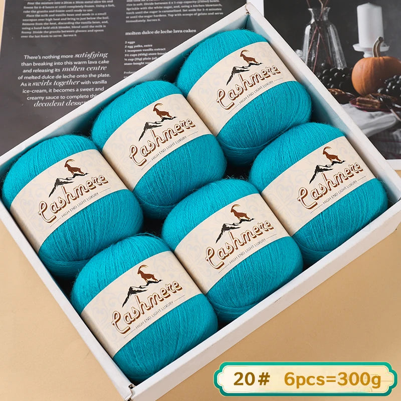 Fil de laine fine pure cachemire 300g, matériel de bricolage tissé à la main, aiguilles à tricoter, pulls chauds, pulls, foulards, boules de fil