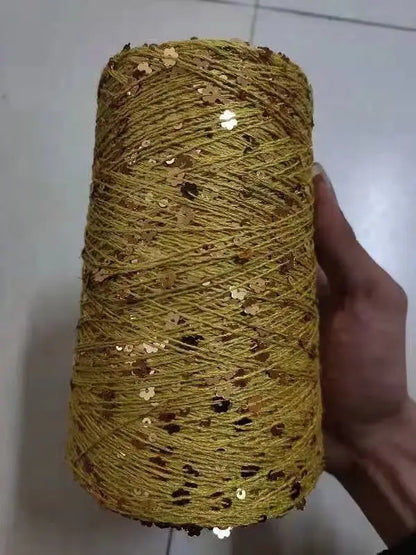 خيط قطن ترتر 50 جم/كرة، 6 مم + 3 مم، خيط خاص متناسق مع الترتر، إكسسوار DIY، دمية قماشية، كروشيه حياكة