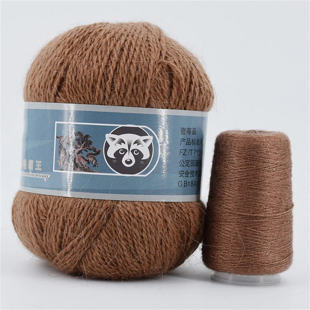 Fil de fourrure de vison pour fils pour tricoter et Crochet, fil de t-shirt en dentelle à 2 plis pour tricoter à la main, couture, 1 écheveau 340 M 50 + 20g