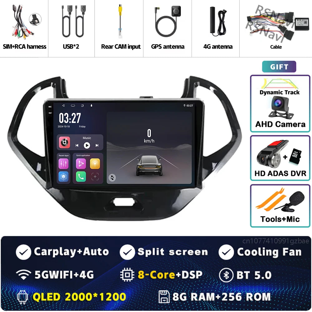 Android 15 Carplay Auto pour Ford Figo 2015 2016 2017 2018 autoradio 4G WIFI lecteur multimédia srereo Navigation vidéo 360 caméra