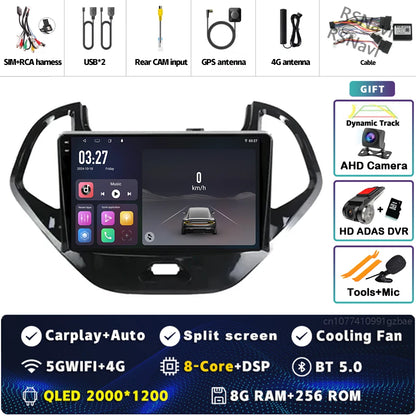 Android 15 Carplay Auto pour Ford Figo 2015 2016 2017 2018 autoradio 4G WIFI lecteur multimédia srereo Navigation vidéo 360 caméra