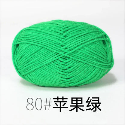 Fil de Lanas teint en coton au lait, 86 couleurs, 4 plis, pour bébé, chapeau, écharpe, pull, poupées, artisanat fait à la main