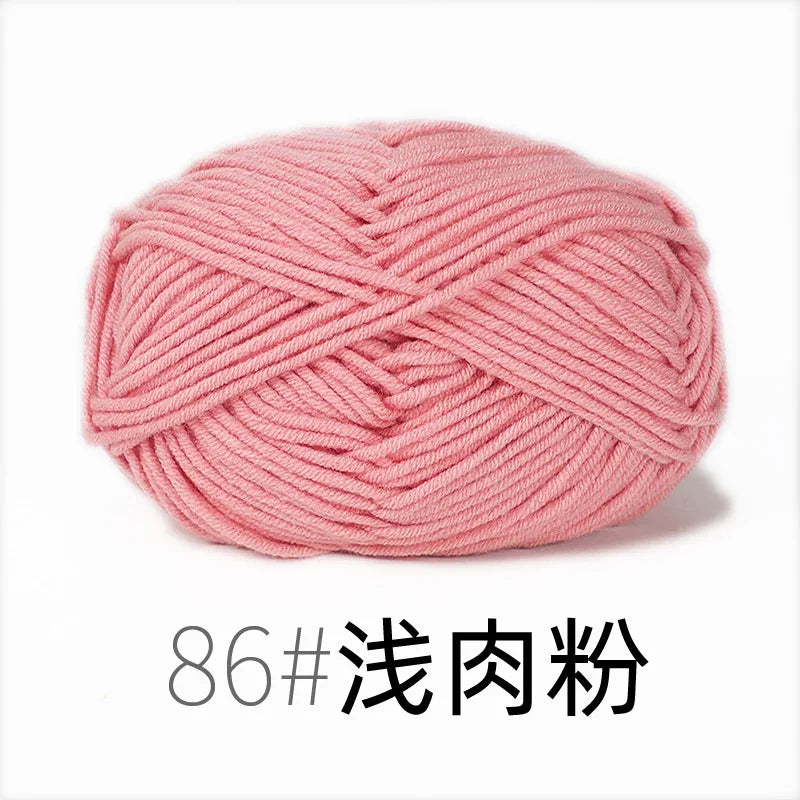 Fil de Lanas teint en coton au lait, 86 couleurs, 4 plis, pour bébé, chapeau, écharpe, pull, poupées, artisanat fait à la main