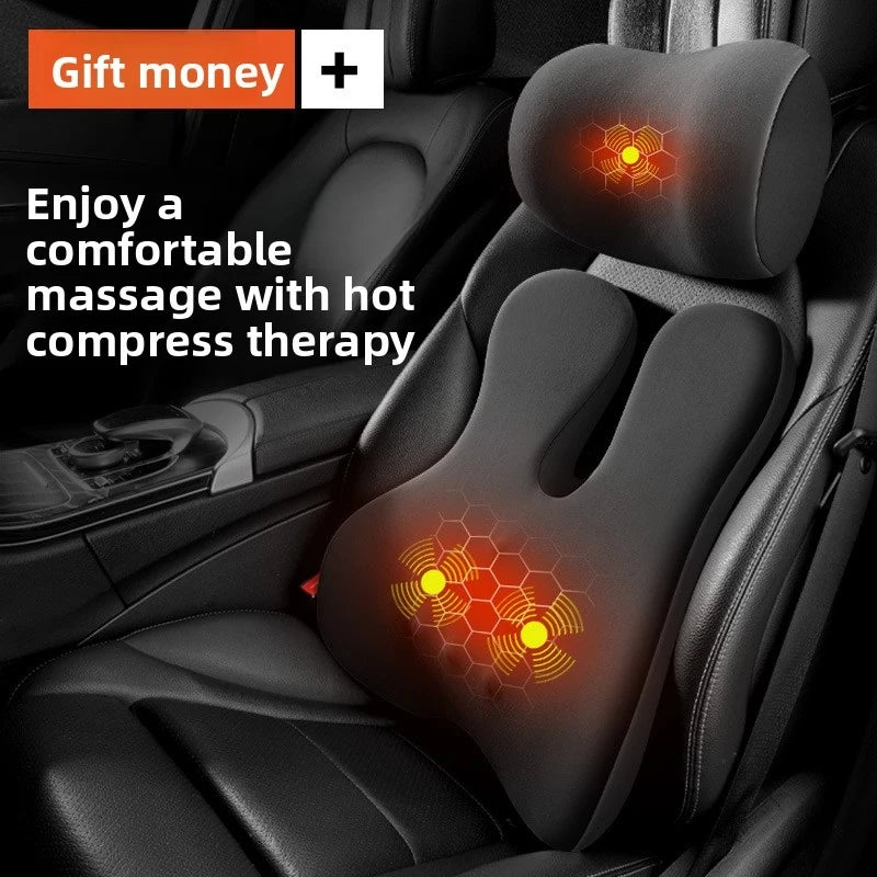 Appuie-tête de voiture, support lombaire, coussin de siège de voiture, coussin lombaire, oreiller chauffant électrique pour voiture, oreiller de protection du cou