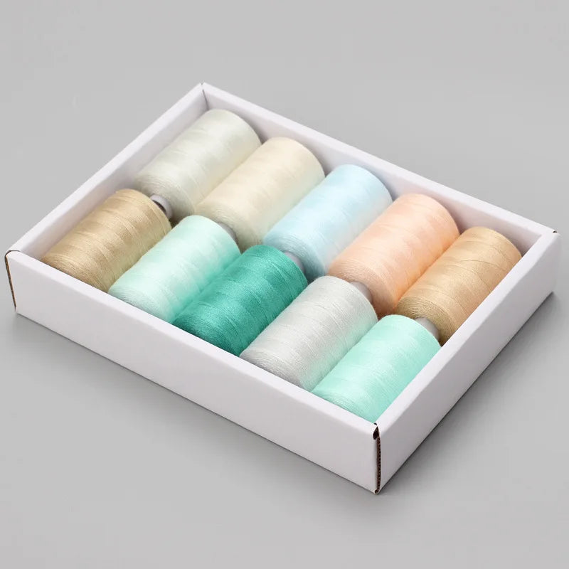 Fil à coudre - 10 fils en polyester pour machine à coudre, quilting et à coudre à la main - Ensemble de 1000 yds par bobine