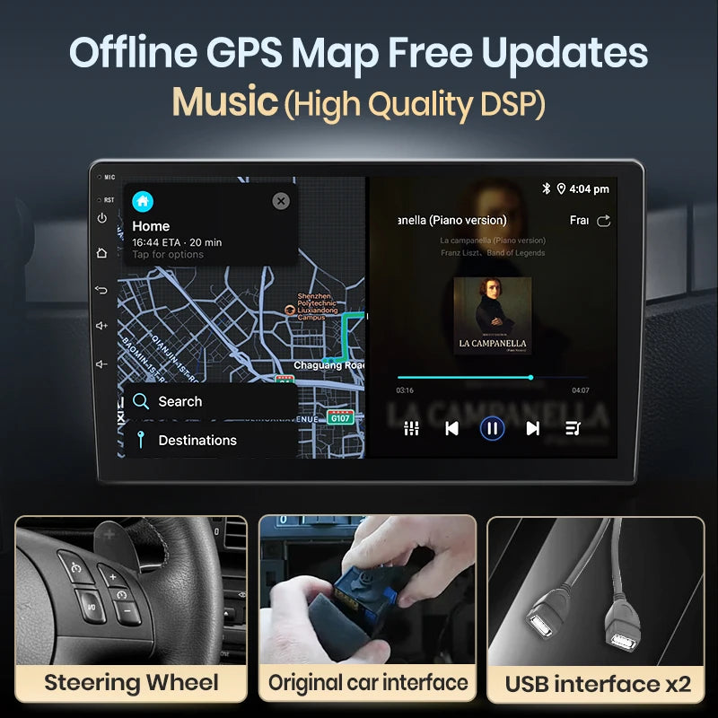 Junsun CarPlay sans fil pour Apple Auto autoradio stéréo pour Peugeot 107 Toyota Aygo citroën 2005-2014 GPS écran tactile multimédia