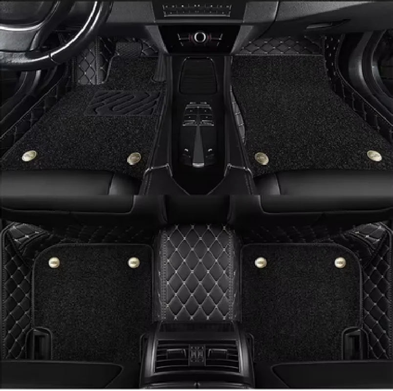Tapis de sol de voiture personnalisés Double couche, pour Lexus LX LX450 LX460 LX470 LX570, doublures de sol en cuir, accessoires