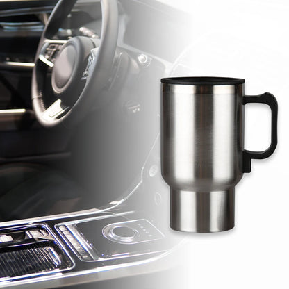 Tasse chauffante pour voiture de 450ml, bouilloire électrique de voyage en acier inoxydable, tasse chauffante pour voiture 12V pour chauffer l'eau, café, lait, thé