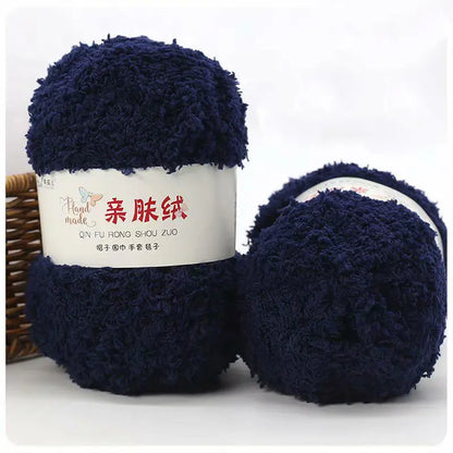 Fil Chenille doux et fin en velours de corail, 50g/paquet, fils de serviette pour tricoter, fil au Crochet, tricot à la main, poupées de bricolage