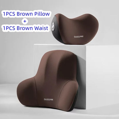 High Quality Universal Car Headrest Cushion Car Seat Neck Pillow Perforated Leather Breathable Lumbar Support Car Pillow