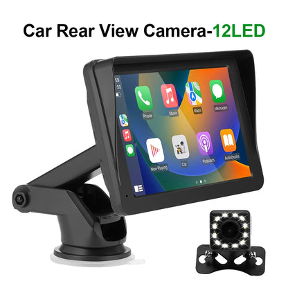 Autoradio sans fil portable avec caméra de recul FM, lecteur vidéo, Android Auto, écran tactile universel, limitation, 7"