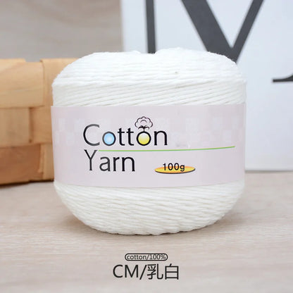 100 g/rouleau fil de coton pur coloré bébé fil de coton doux gros bébé coton Crochet tricots bricolage fil à tricoter à la main