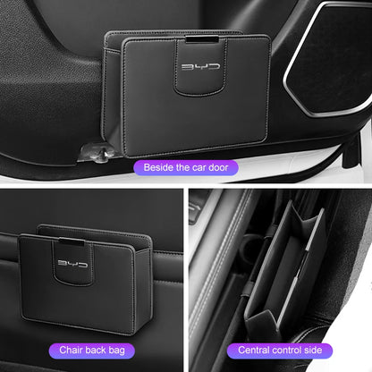 Pour BYD Song Plus Yuan Pro Tang EV F0 F3 joint u DMi Han Qin dauphin voiture boîte de rangement en cuir porte poubelle siège arrière sac poubelle