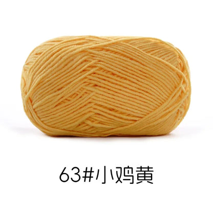Pelote de Fil de Coton de Lait Peigné à 4 Brins, Laine Douce pour Crocheter et Tisser à la Main, 50g Chacun. 120M)