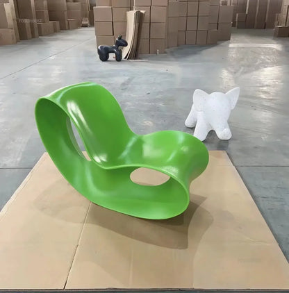 Chaise longue en plastique légère et luxueuse, Chaise à bascule d'extérieur moderne, créative, paresseuse, pour loisirs, maison, balcon, salon