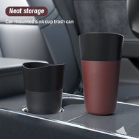 Mini poubelle de voiture en cuir coloré, conteneur de stockage de poussière, poubelle étanche, boîte de rangement, accessoires de voiture polyvalents