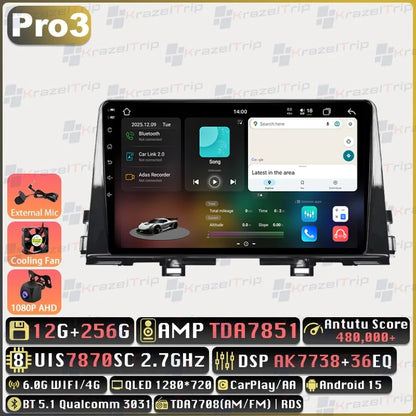 Autoradio Android 9 pouces pour KIA Morning 3 Picanto 2016 2017 2018 2019 2020 - 2023, GPS stéréo Carplay Autoradio DAB WIFI DSP RDS