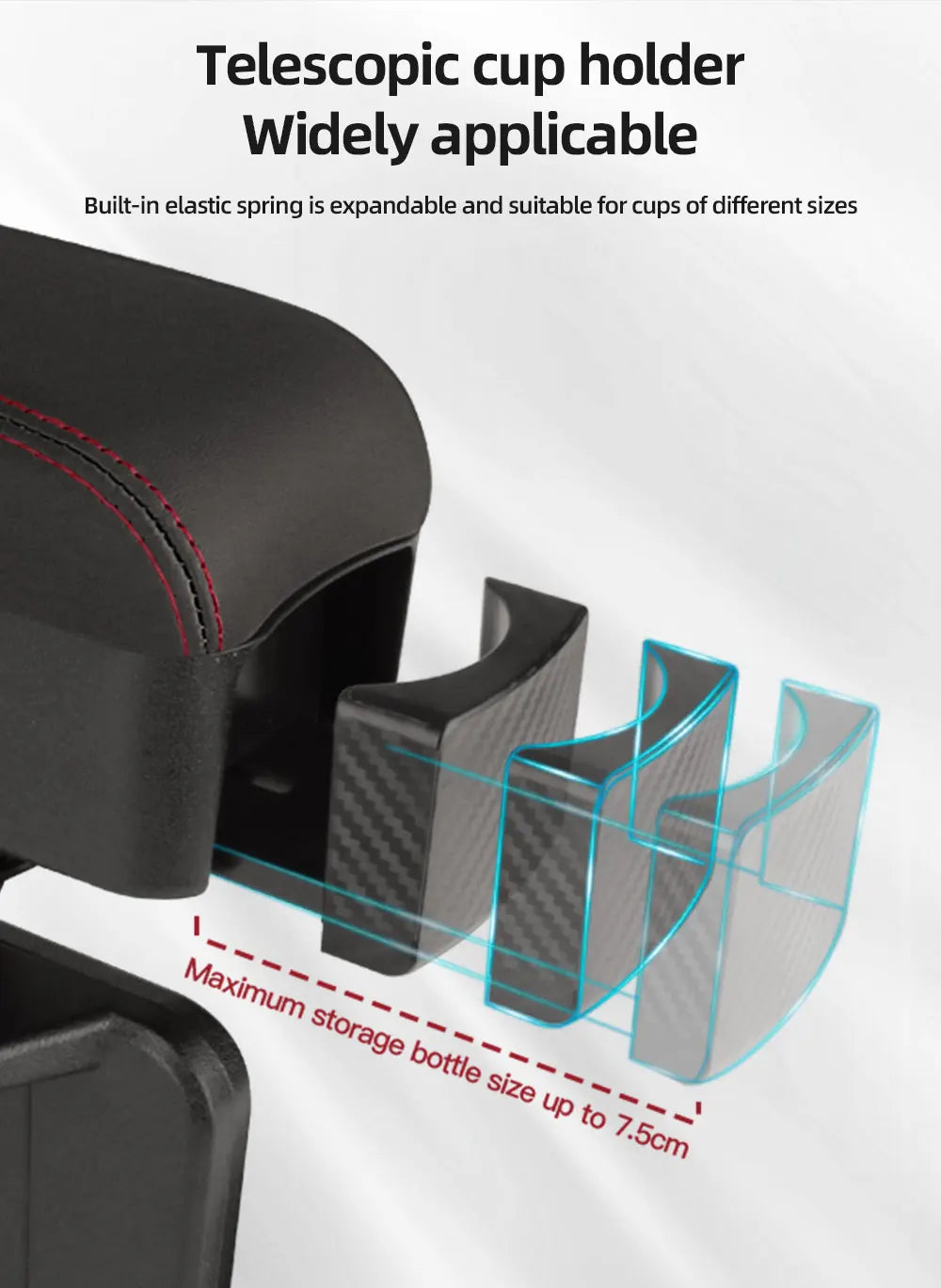 Organisateur de stockage d'espace de Console centrale de voiture réglable en hauteur avec plateau relevable Support de coude accoudoir pour SUV berline