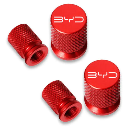 Couvercle de bouchon de Valve de pneu de roue de voiture en aluminium, accessoires de voiture, 4 pièces, pour BYD Atto 3 Act 3 Tang F3 E6 Dmi Yuan Song plus EV2022 2023